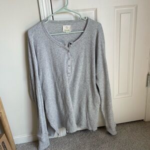 Aerie Gray Henley long sleeve Tshirt